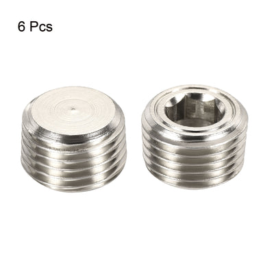 Harfington Brass Pipe Plug Male Thread Hex Internal Head Socket Fitting Water Air Fuel Pipeline Galvanized