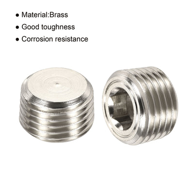 Harfington Brass Pipe Plug Male Thread Hex Internal Head Socket Fitting Water Air Fuel Pipeline Galvanized