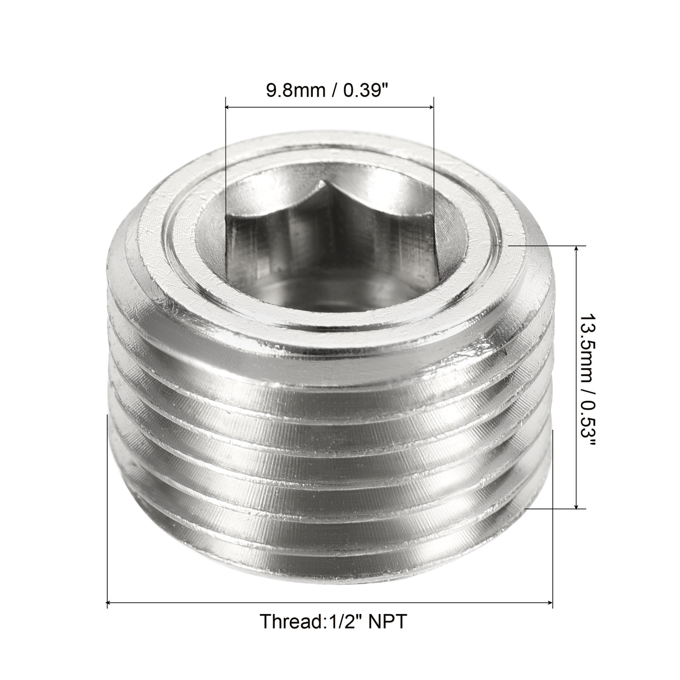 Harfington Brass Pipe Plug Male Thread Hex Internal Head Socket Fitting Water Air Fuel Pipeline Galvanized