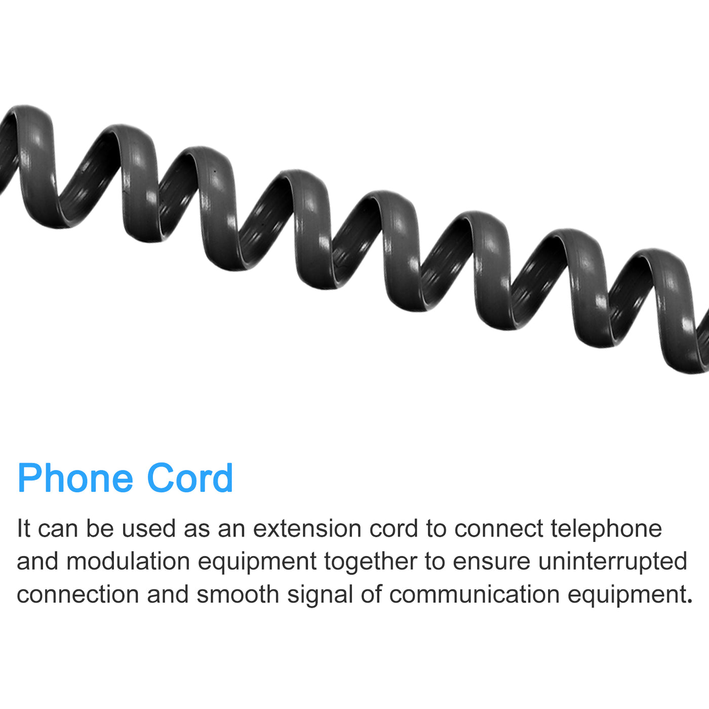 Harfington Telephone Handset Cord, Coiled Landline Phone Handset Cable for Home or Office