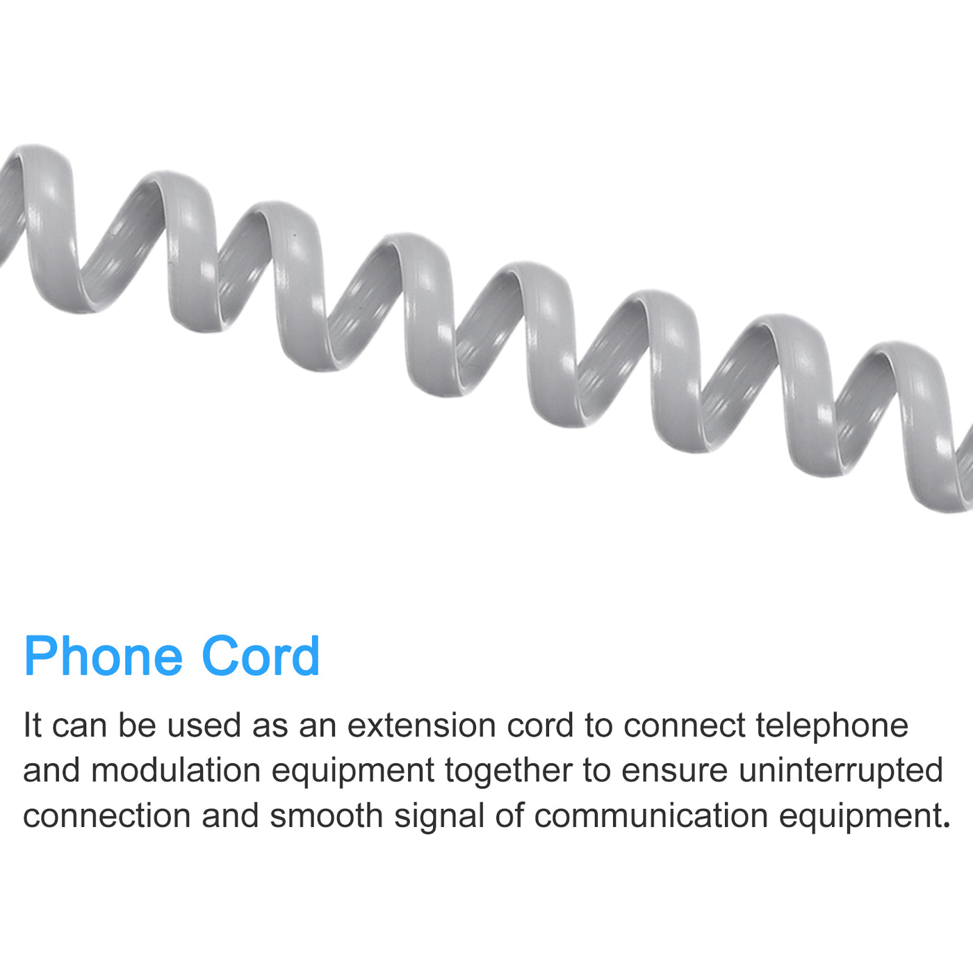 Harfington Telephone Handset Cord, Coiled Landline Phone Handset Cable for Home or Office