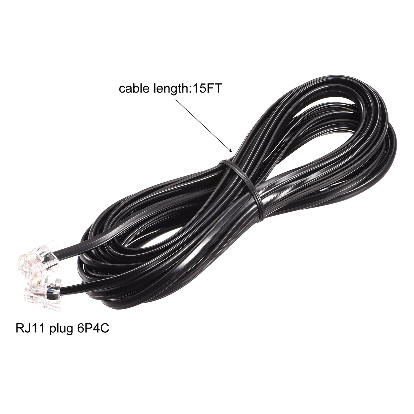 Harfington Phone Extension Cord Telephone Cable Phone Line Cord RJ11 6P4C Plugs, Male to Male for Phone and Fax