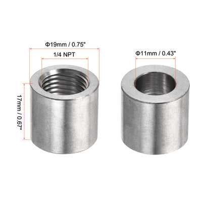 Harfington Weld Coupling 304 Stainless Steel 1/8 NPT Female Half Threaded Connector