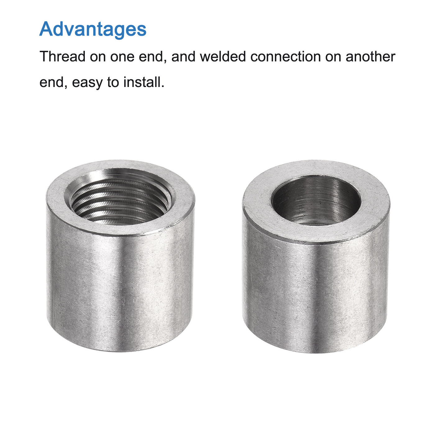 Harfington Weld Coupling 304 Stainless Steel 1/8 NPT Female Half Threaded Connector