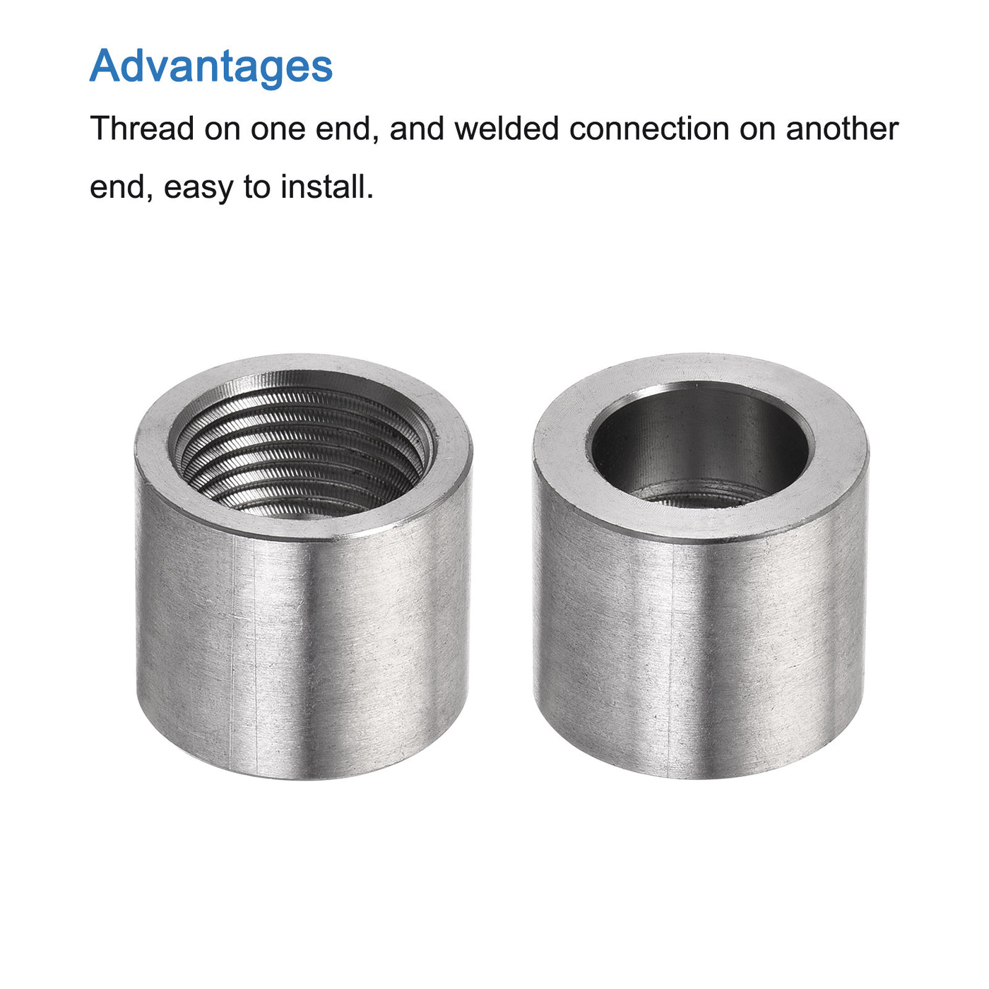 Harfington Weld Coupling 304 Stainless Steel 1/8 NPT Female Half Threaded Connector