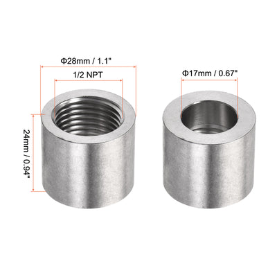 Harfington Weld Coupling 304 Stainless Steel 1/8 NPT Female Half Threaded Connector