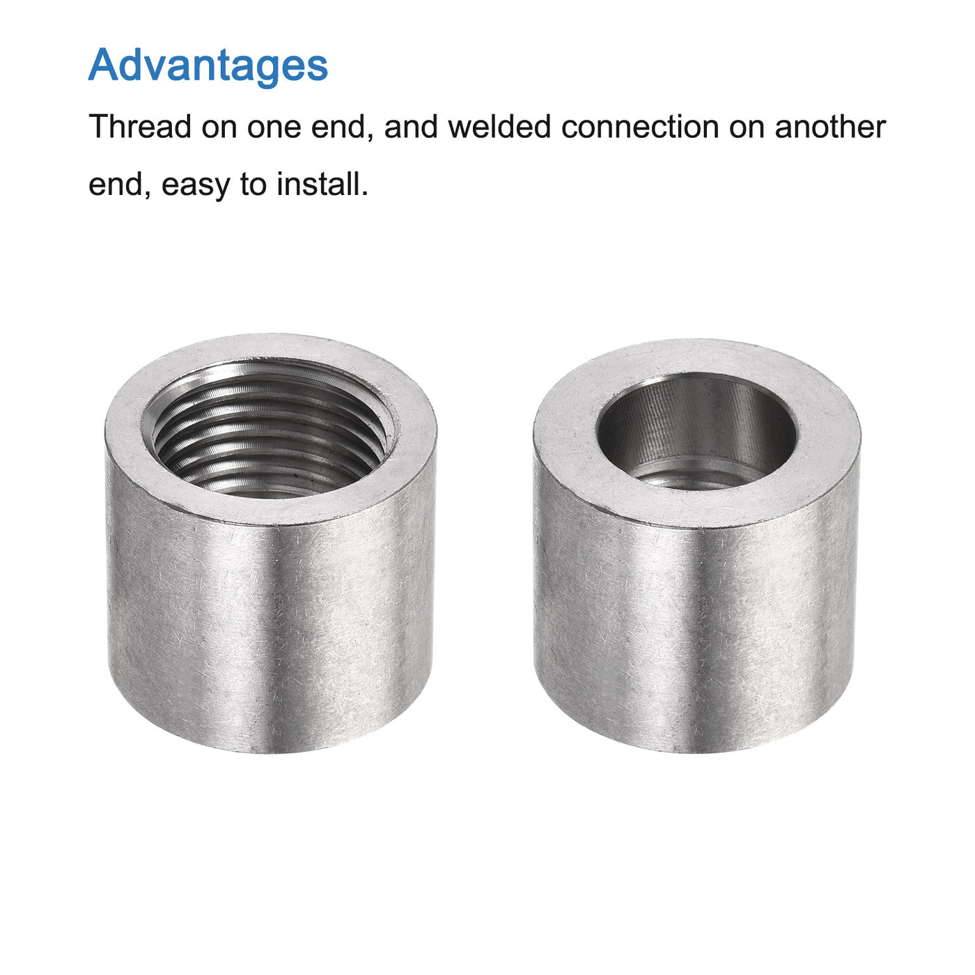 Harfington Weld Coupling 304 Stainless Steel 1/8 NPT Female Half Threaded Connector