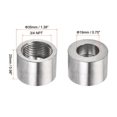 Harfington Weld Coupling 304 Stainless Steel 1/8 NPT Female Half Threaded Connector