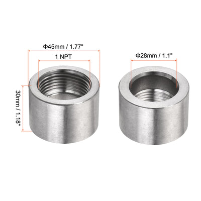 Harfington Weld Coupling 304 Stainless Steel 1/8 NPT Female Half Threaded Connector