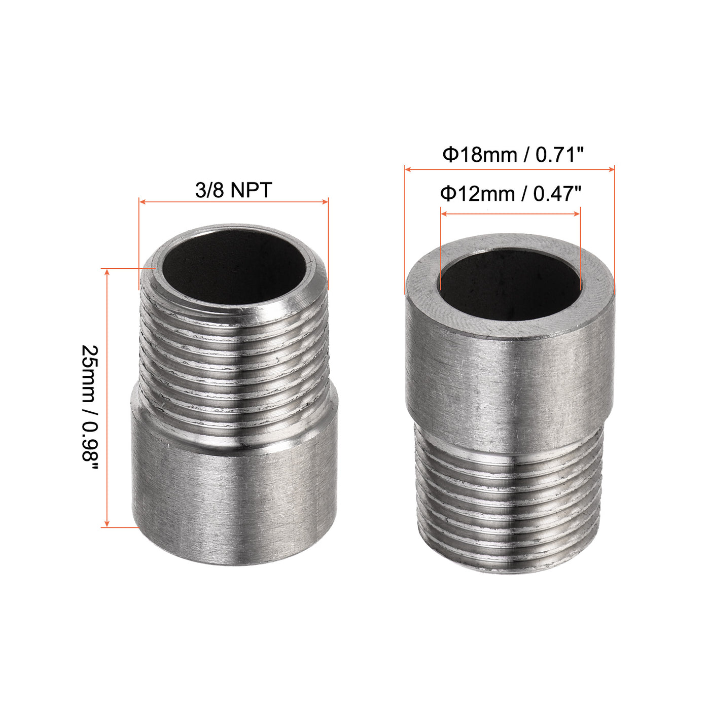 Harfington Weld Coupling, Threaded, Weldable, Pipe, Fuel Tank Bung Fittings Connector