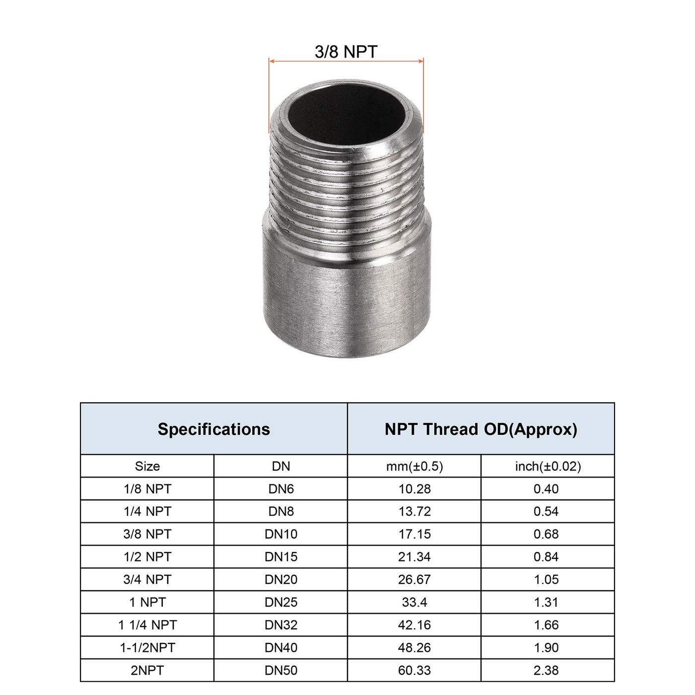 Harfington Weld Coupling Threaded Weldable Pipe Fuel Tank Bung Connector