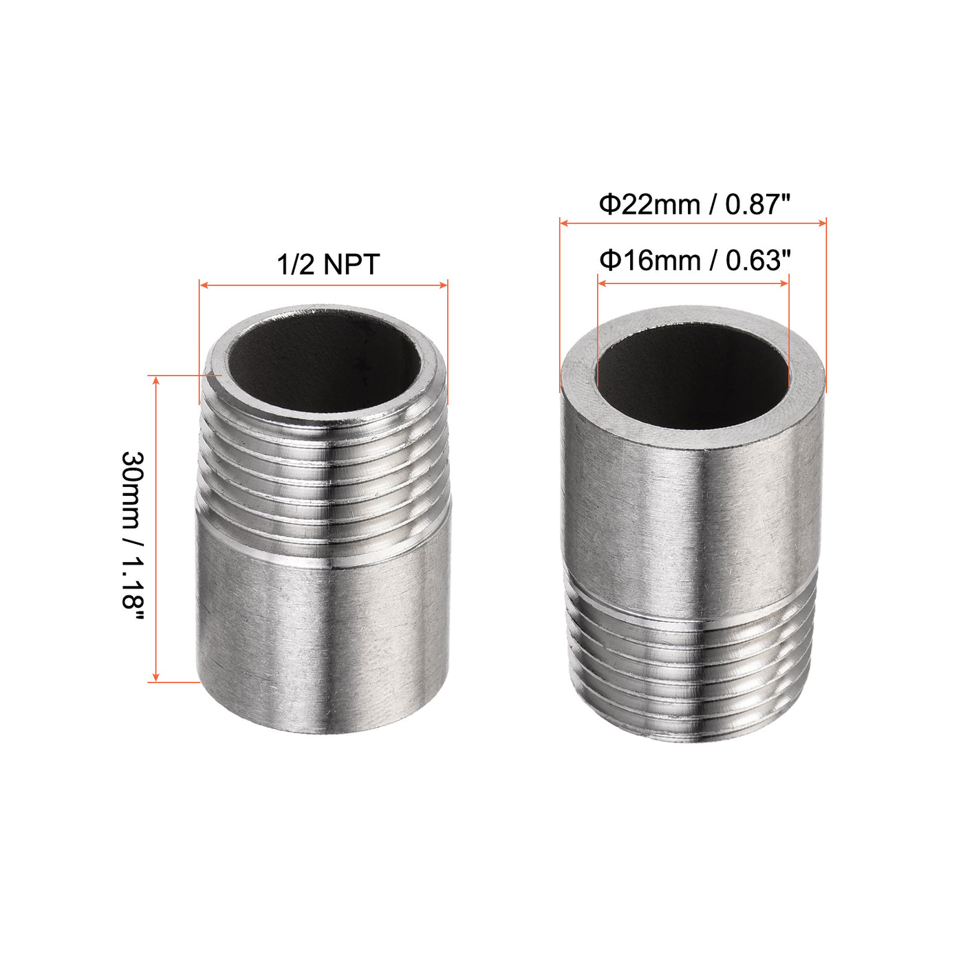 Harfington Weld Coupling, Threaded, Weldable, Pipe, Fuel Tank Bung Fittings Connector