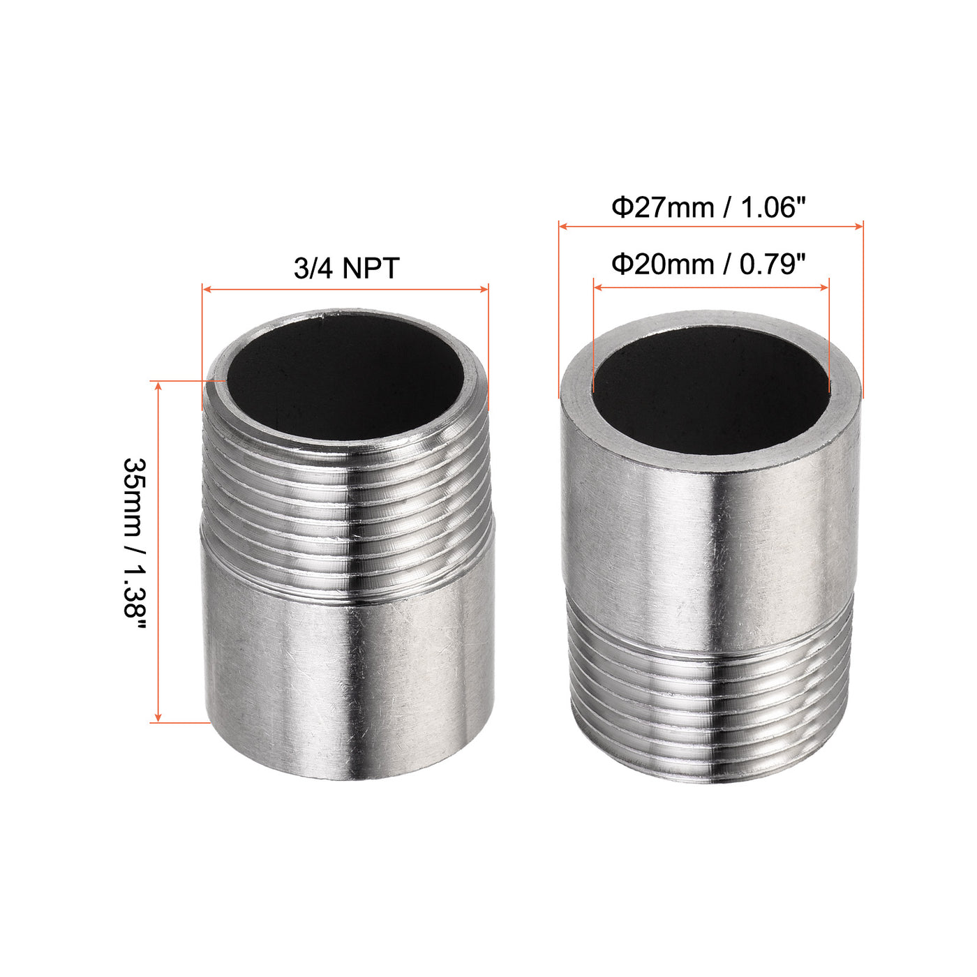 Harfington Weld Coupling, Threaded, Weldable, Pipe, Fuel Tank Bung Fittings Connector