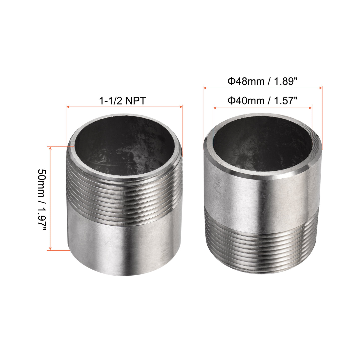 Harfington Weld Coupling, Threaded, Weldable, Pipe, Fuel Tank Bung Fittings Connector