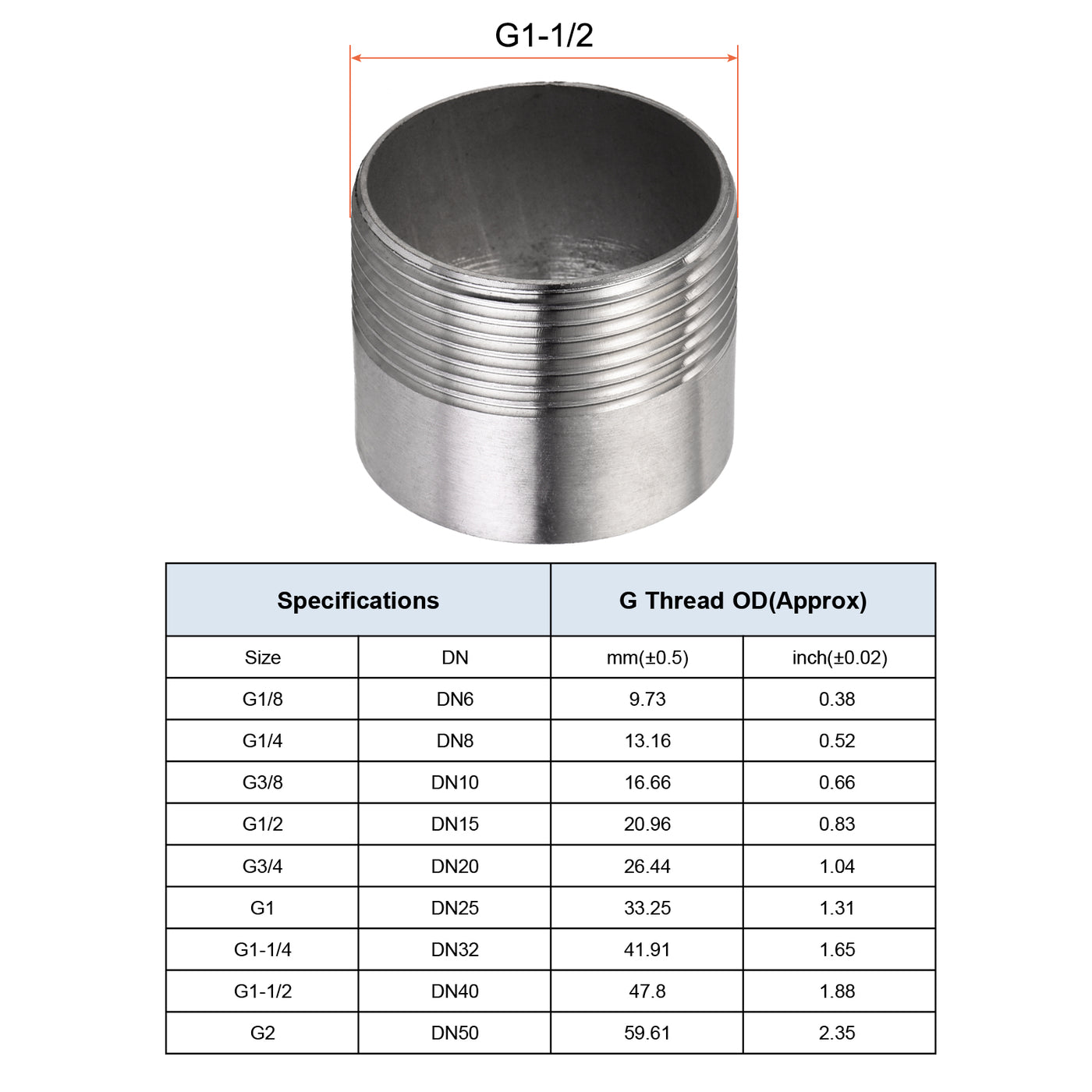 Harfington Weld Coupling Pipe Fuel Tank Bung Fittings Connector