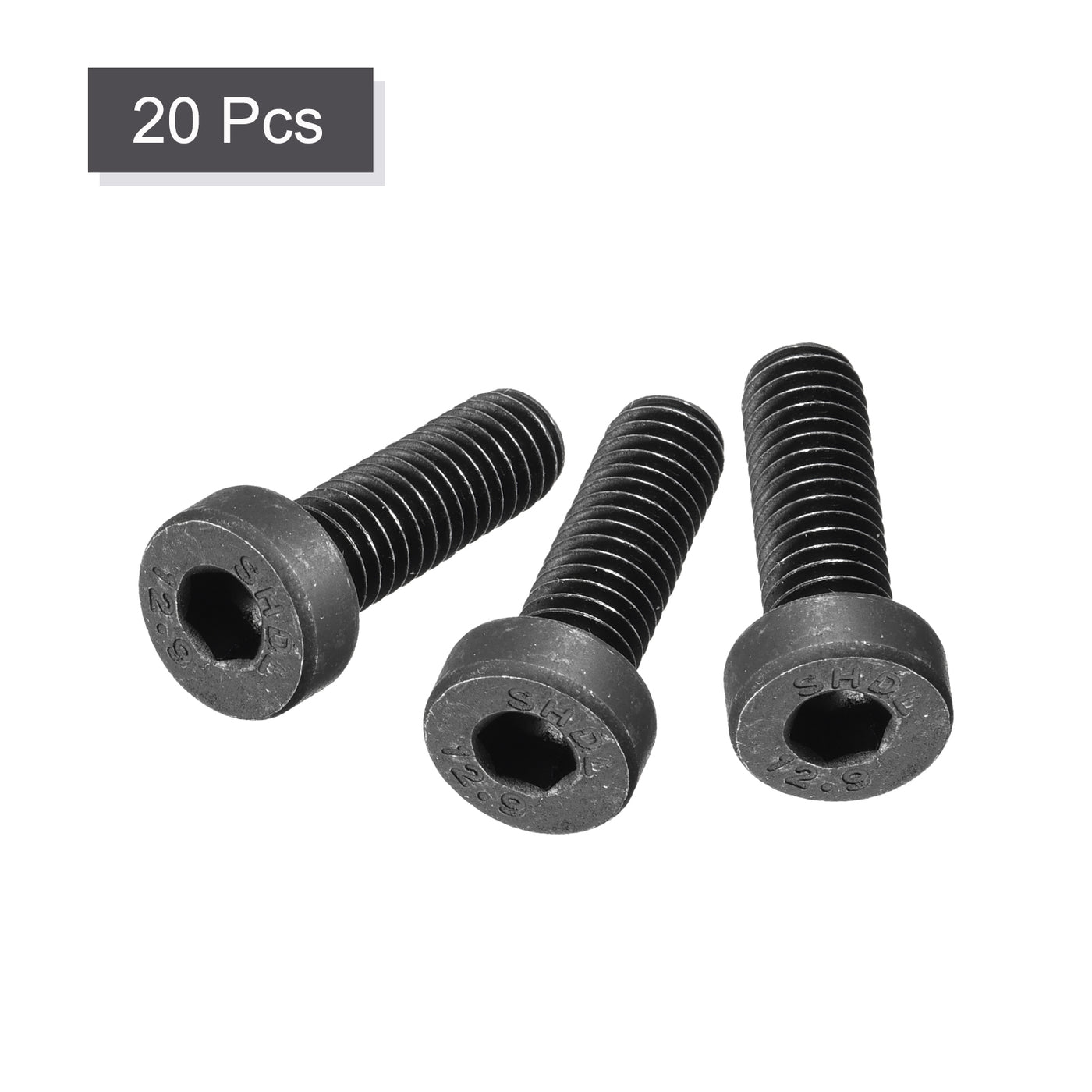 uxcell Uxcell Hex Socket Thin Head Cap Screw Bolts, Carbon Steel Screws