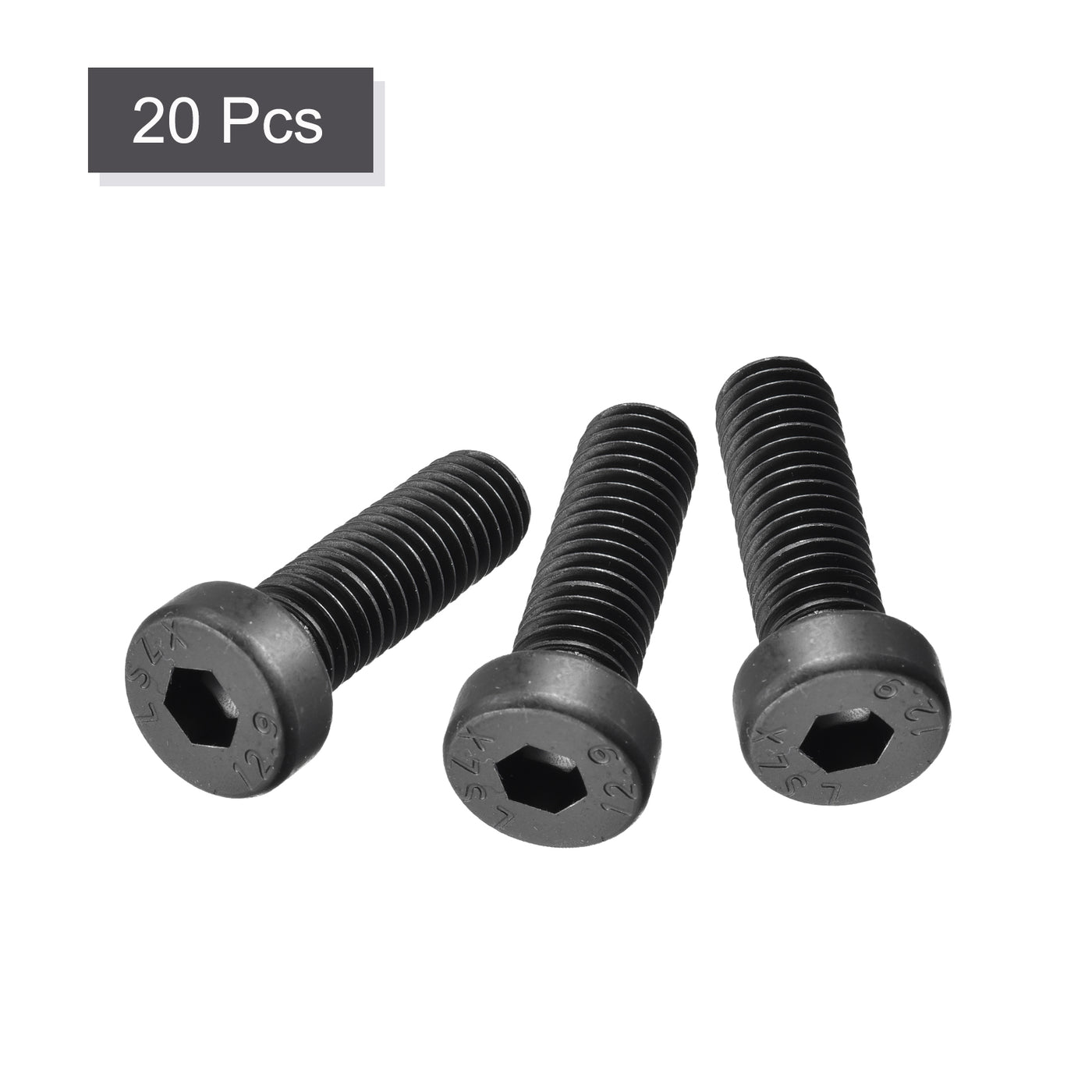 uxcell Uxcell Hex Socket Thin Head Cap Screw Bolts, Carbon Steel Screws