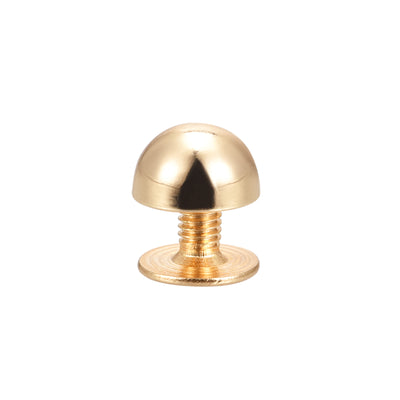 Harfington Uxcell 8x5mm Screw Back Rivets Solid Round Head Leather Studs Gold Tone 10 Sets