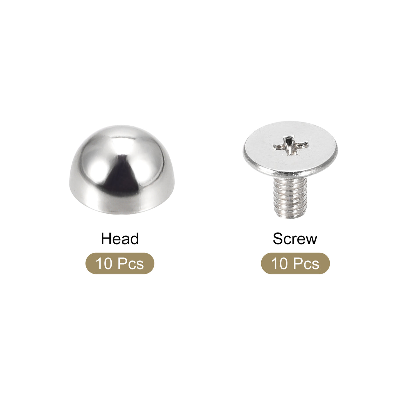 Uxcell Uxcell 8x5mm Screw Back Rivets Solid Round Head Leather Studs Gold Tone 10 Sets