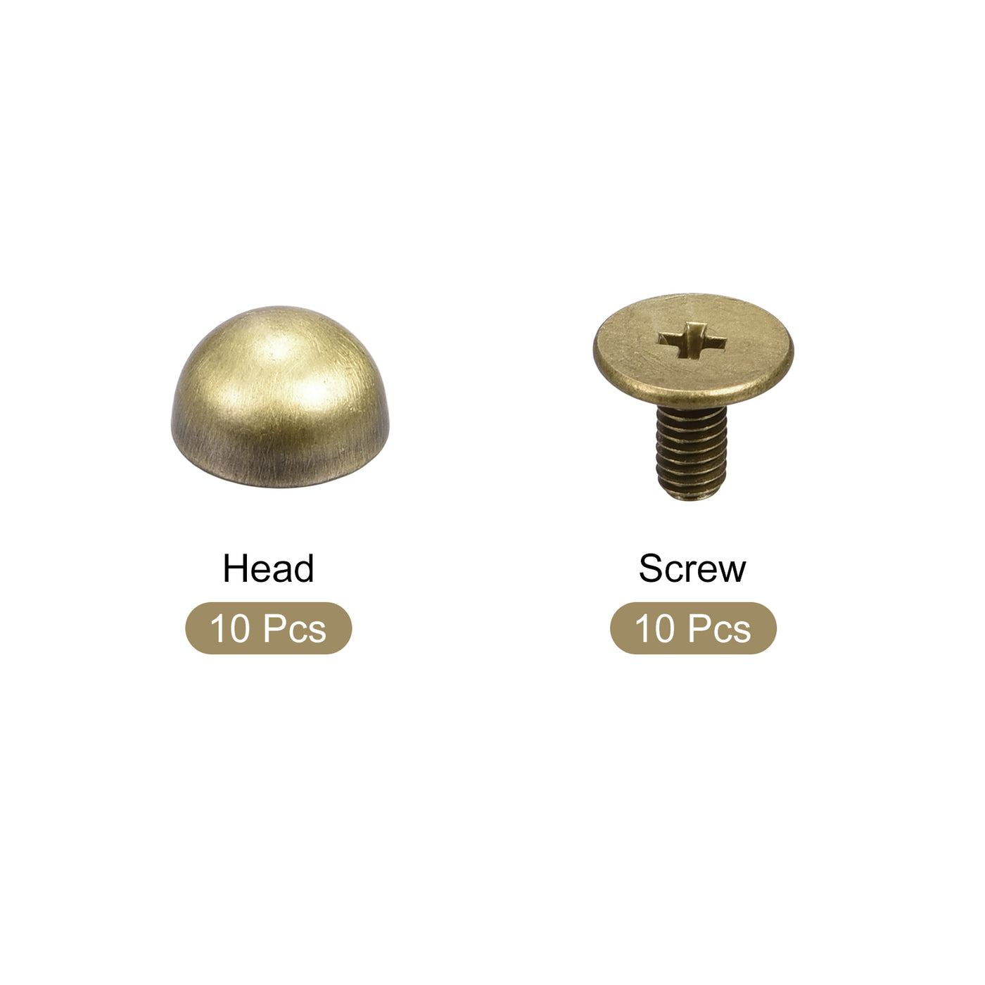 Uxcell Uxcell 8x5mm Screw Back Rivets Solid Round Head Leather Studs Gold Tone 10 Sets