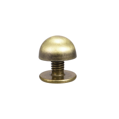 Harfington Uxcell 8x5mm Screw Back Rivets Solid Round Head Leather Studs Gold Tone 10 Sets