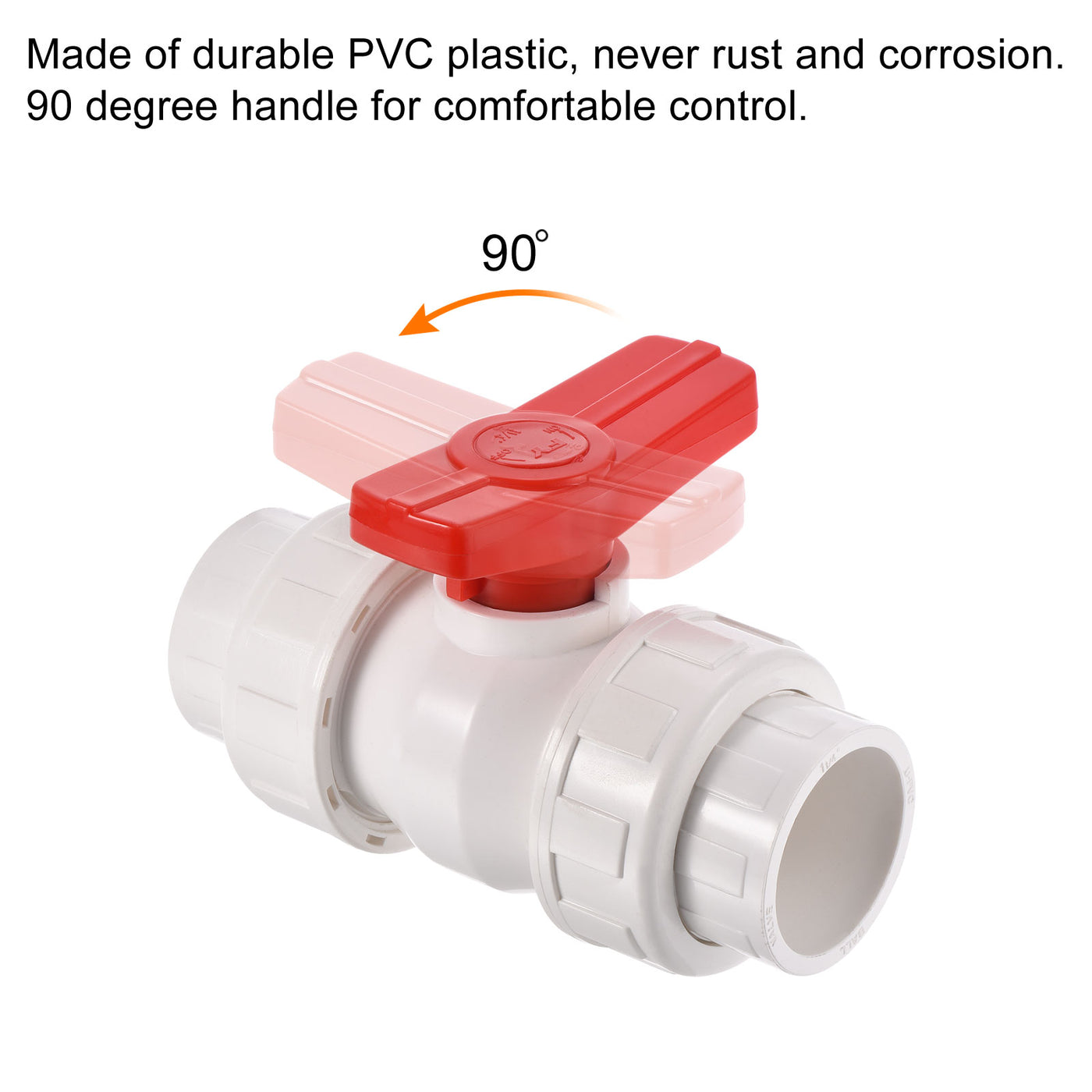 Harfington Union-Kugelhahn, PVC-Buchsentyp, Absperrventilschalter zur Wasserdurchflussregelung