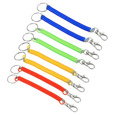 Harfington Spiral Retractable Spring Coil Keychain, Stretch Cord Key Ring for Key Wallet Cellphone