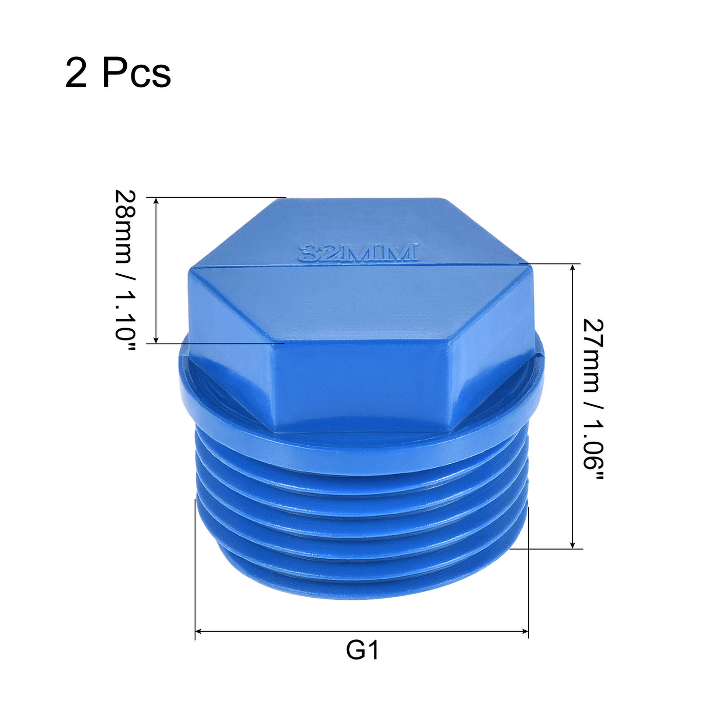 Harfington Pipe Plug Fitting Male Threaded Head End Cap for Water Heater Drain Home Garden