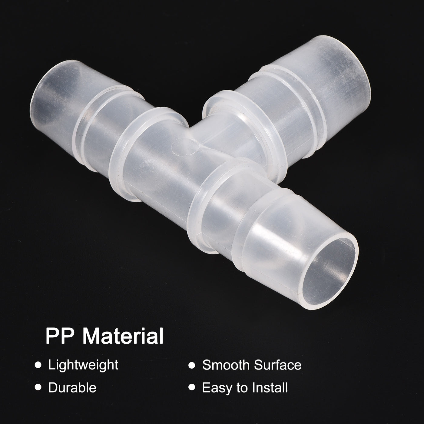 Harfington PP Reducing 18x20x18mm OD Barb Hose Fitting 3 Way Tee T Shape Translucent