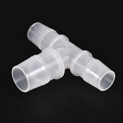 Harfington PP Reducing 18x20x18mm OD Barb Hose Fitting 3 Way Tee T Shape Translucent