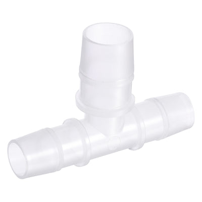 Harfington PP Reducing 18x20x18mm OD Barb Hose Fitting 3 Way Tee T Shape Translucent