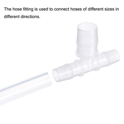 Harfington PP Reducing 18x20x18mm OD Barb Hose Fitting 3 Way Tee T Shape Translucent