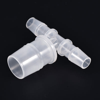 Harfington PP Reducing 18x20x18mm OD Barb Hose Fitting 3 Way Tee T Shape Translucent