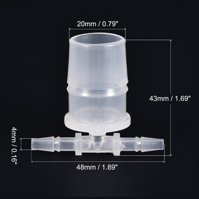 Harfington PP Reducing 18x20x18mm OD Barb Hose Fitting 3 Way Tee T Shape Translucent