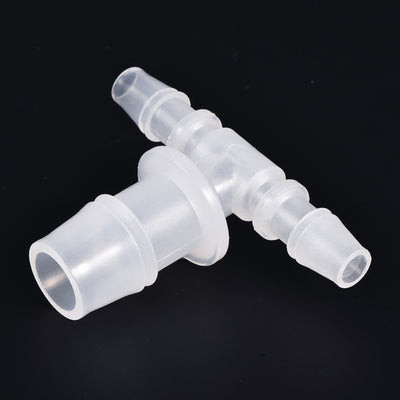 Harfington PP Reducing 18x20x18mm OD Barb Hose Fitting 3 Way Tee T Shape Translucent