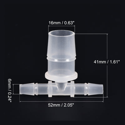 Harfington PP Reducing 18x20x18mm OD Barb Hose Fitting 3 Way Tee T Shape Translucent