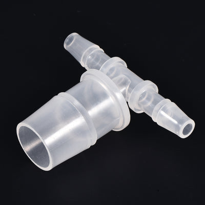 Harfington PP Reducing 18x20x18mm OD Barb Hose Fitting 3 Way Tee T Shape Translucent