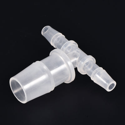 Harfington PP Reducing 18x20x18mm OD Barb Hose Fitting 3 Way Tee T Shape Translucent