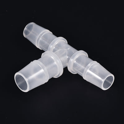 Harfington PP Reducing 18x20x18mm OD Barb Hose Fitting 3 Way Tee T Shape Translucent