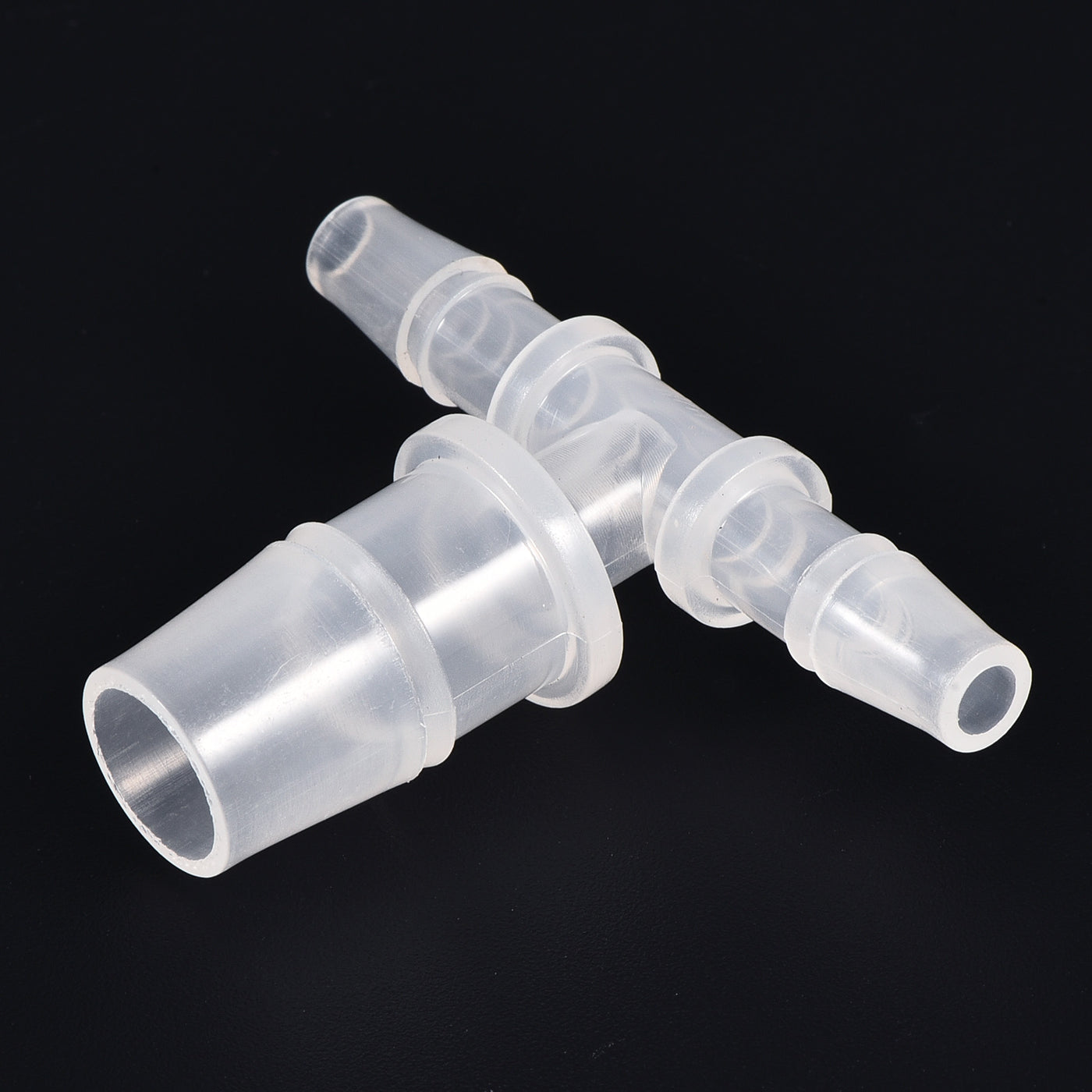 Harfington PP Reducing 18x20x18mm OD Barb Hose Fitting 3 Way Tee T Shape Translucent