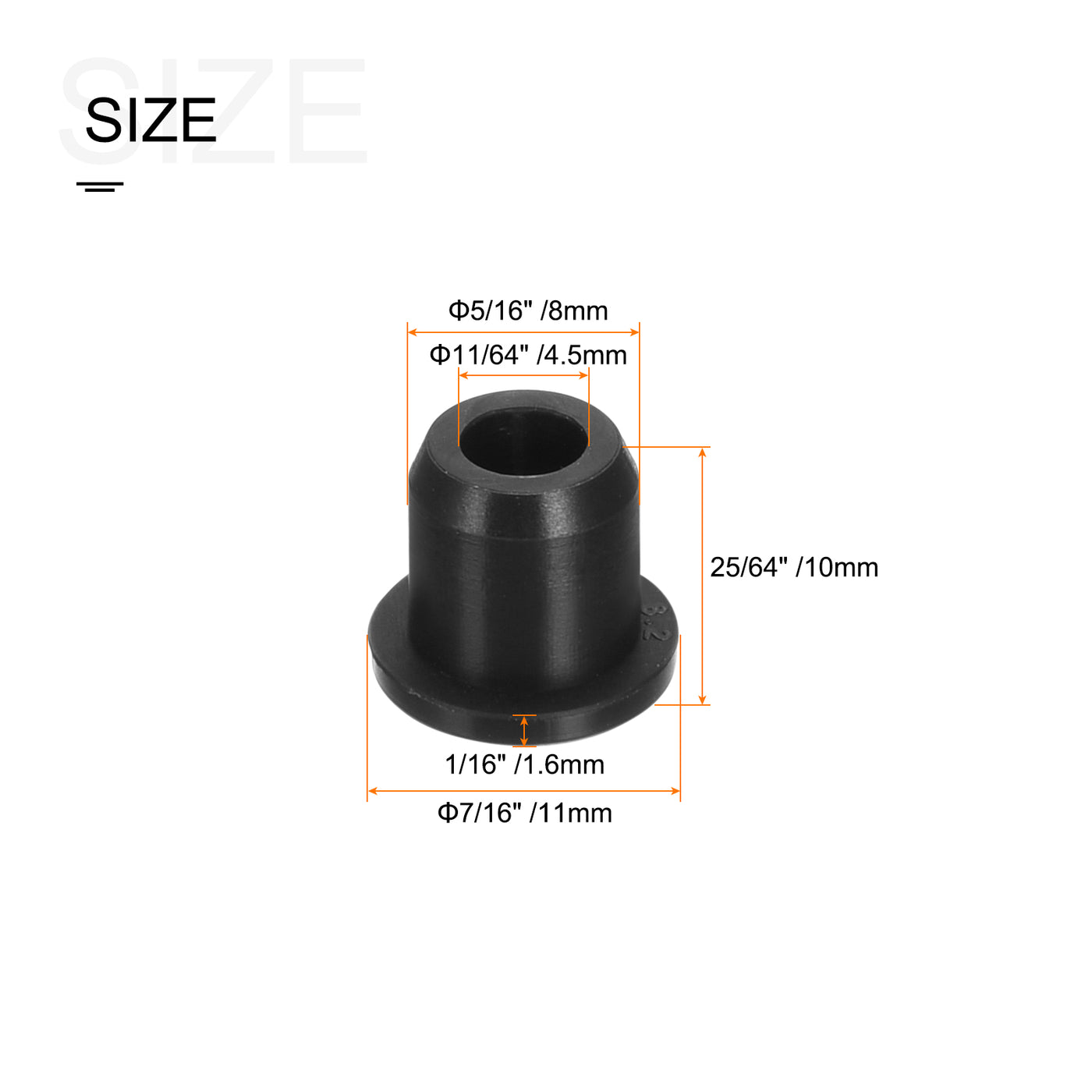 Harfington Rubber Grommet Mount Dia Round T Type for Cords Protection