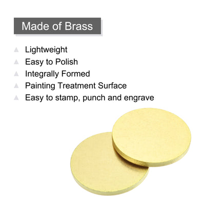 Harfington Stamping Blank Brass Round DIY Tag for Craft Decoration