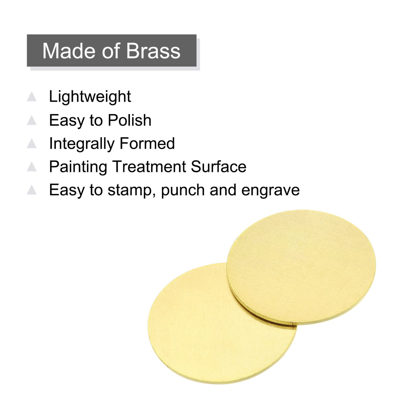 Harfington Stamping Blank Brass Round DIY Tags for Craft Decoration