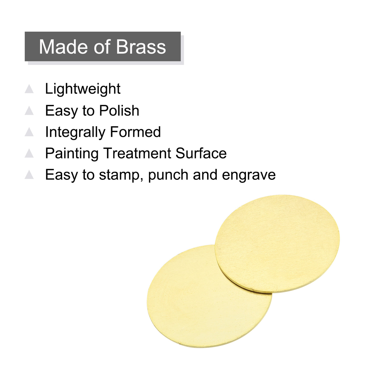 Harfington Stamping Blank Brass Round Tags, for Craft Decoration