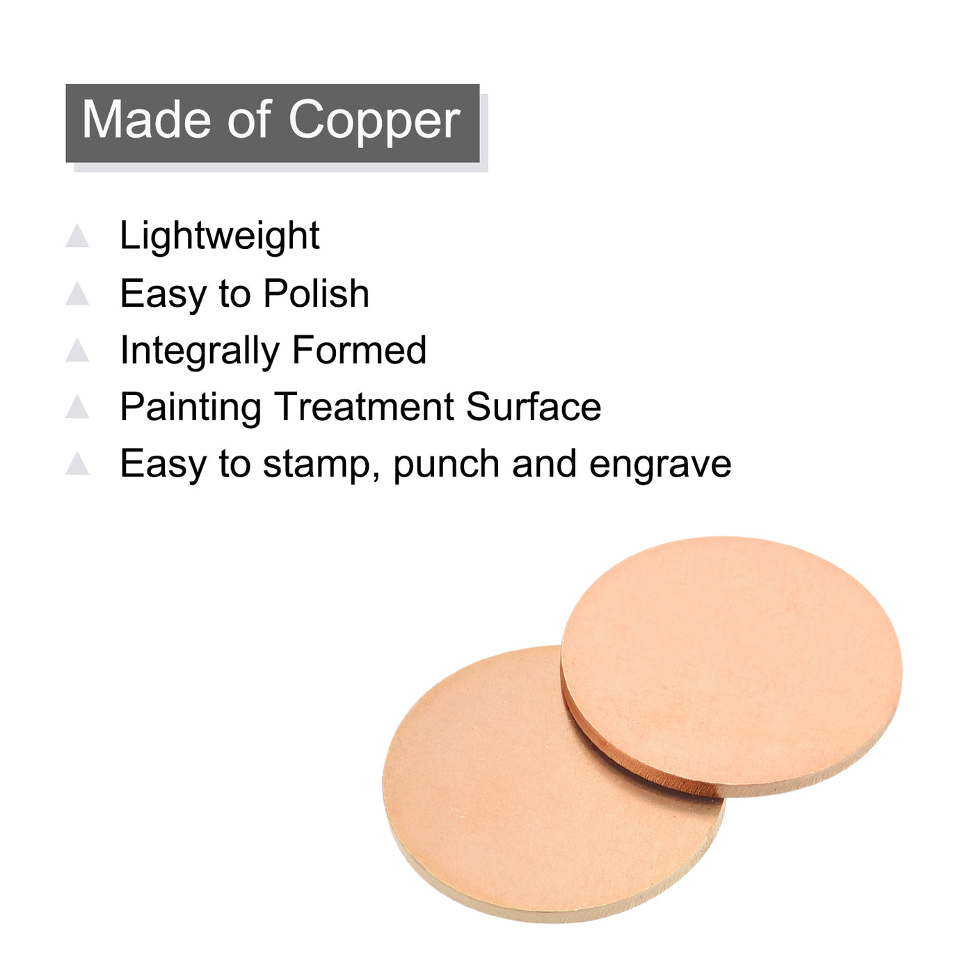 Harfington Stamping Blank Copper Round DIY Tag for Craft Decoration