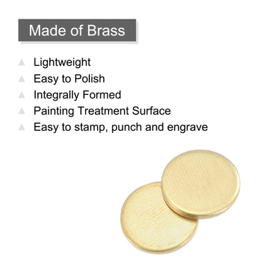 Harfington Brass Stamping Blank Round Metal DIY Tags for Craft, Pendant Decoration