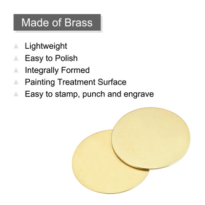 Harfington Brass Stamping Blank, Round Metal DIY Tag for Craft, Pendant Decoration