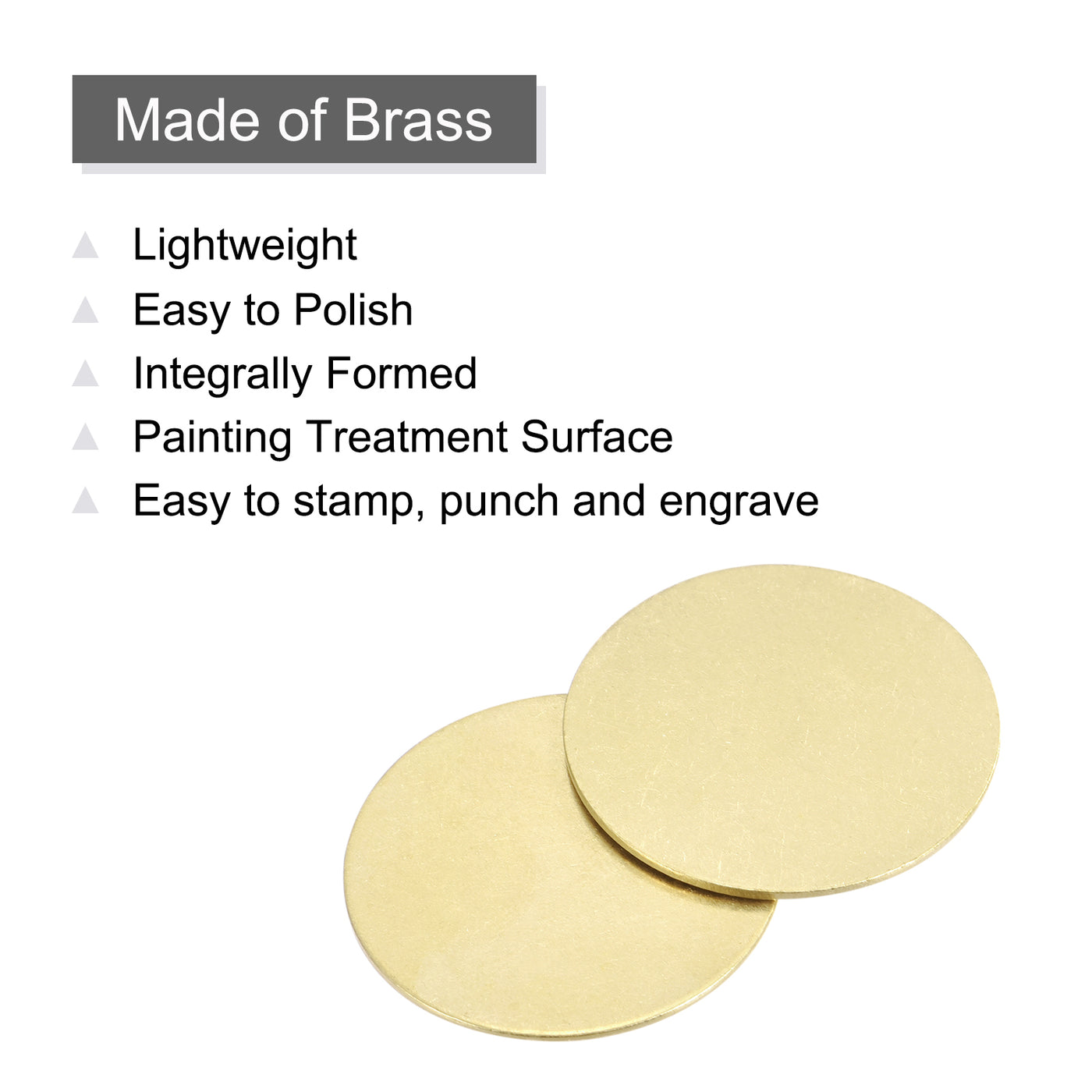 Harfington Brass Stamping Blank, Round Metal DIY Tag for Craft, Pendant Decoration