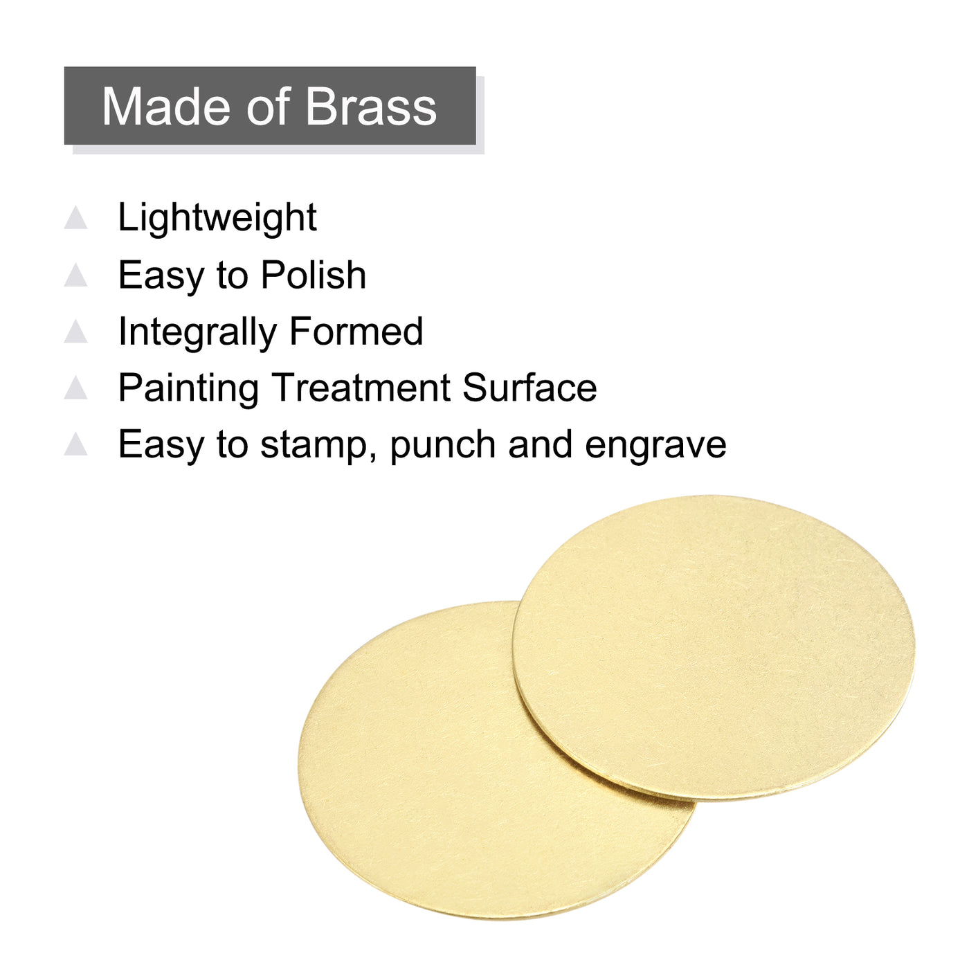 Harfington Brass Stamping Blank, Round Metal DIY Tag for Craft, Pendant Decoration