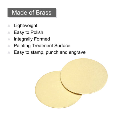 Harfington Brass Stamping Blank, Round Metal DIY Tag for Craft, Pendant Decoration